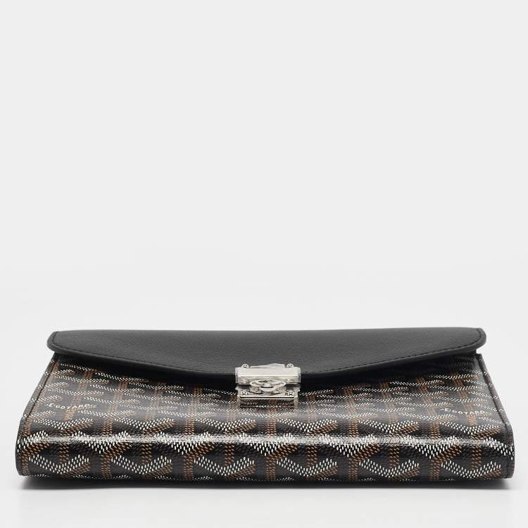Pre Owned Goyard Black Goyardine Coated Canvas and Leather Chypre Wallet