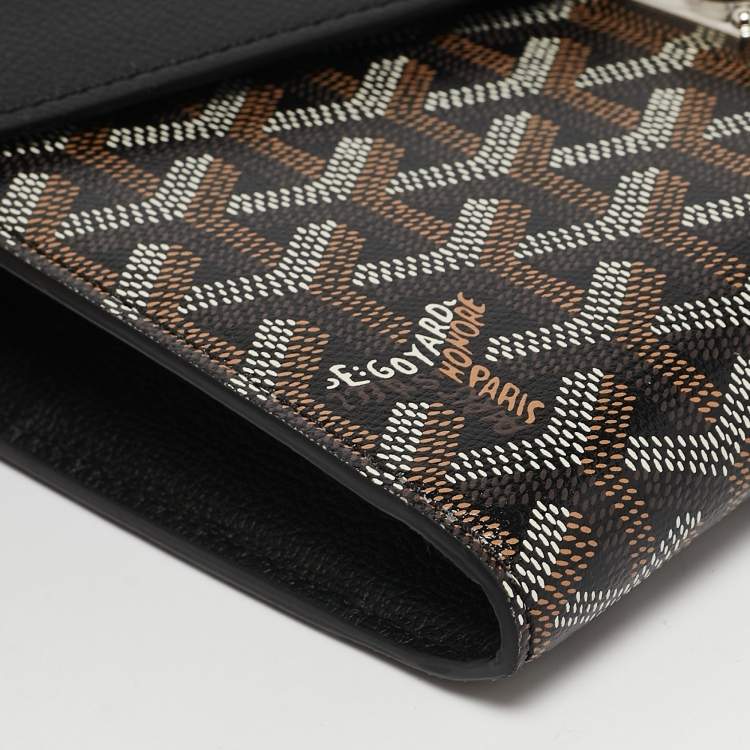 Pre Owned Goyard Black Goyardine Coated Canvas and Leather Chypre Wallet