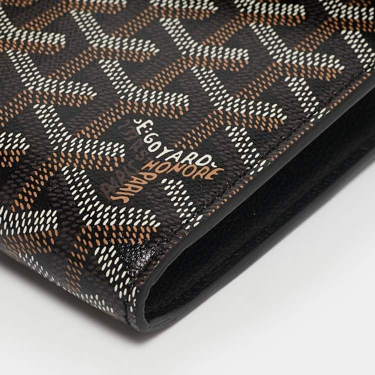 Pre Owned Goyard Black Goyardine Coated Canvas and Leather Chypre Wallet