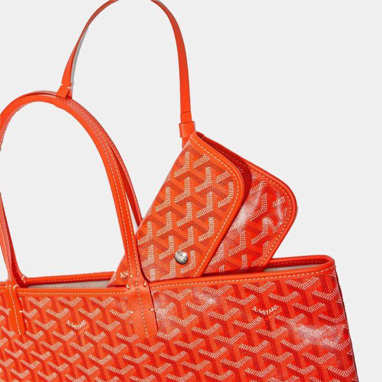 Pre Owned Goyard Orange Goyardine Coated Canvas and Leather Saint Louis GM Tote Bag