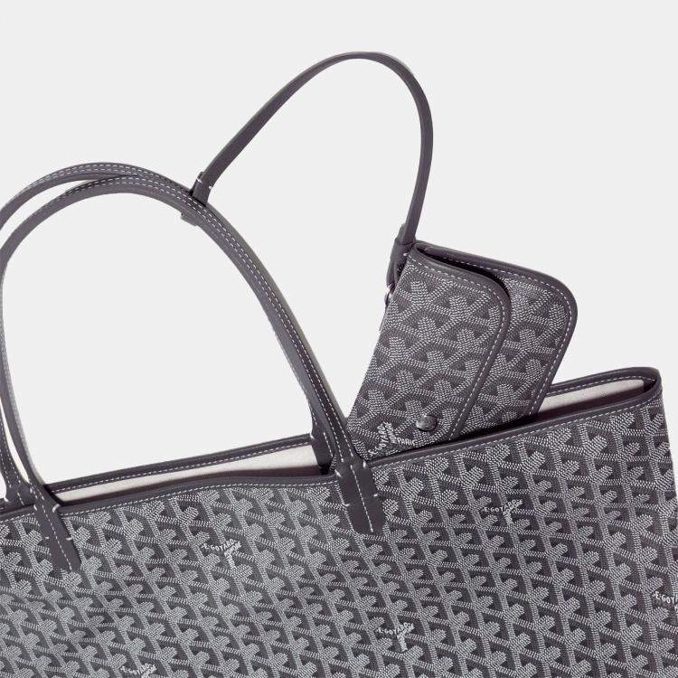 Pre Owned Goyard Grey Goyardine Coated Canvas and Leather Saint Louis GM Tote Bag