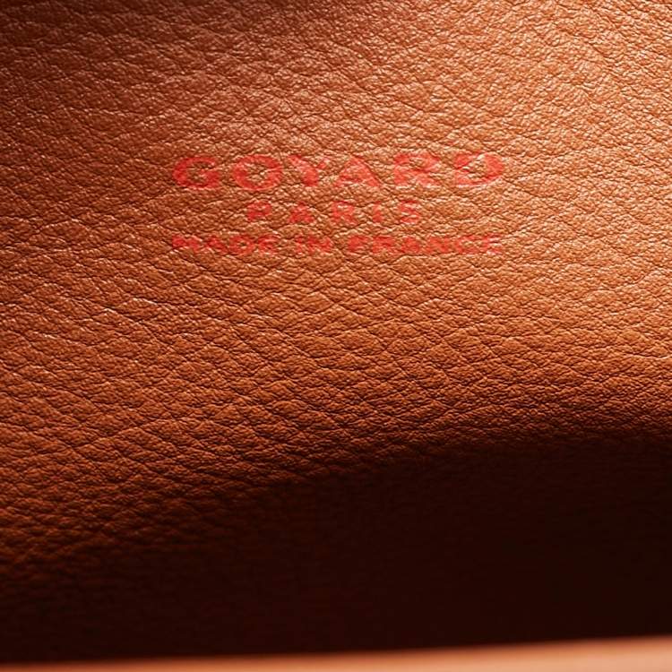 Pre Owned Goyard Black/Tan Goyardine Coated Canvas and Leather Mini Reversible Anjou Tote