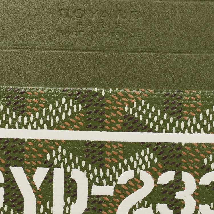 Pre Owned Goyard Khaki Goyardine Coated Canvas and Leather Saint Sulpice Card Holder