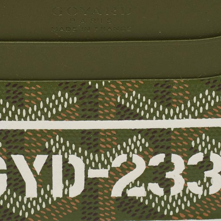 Pre Owned Goyard Khaki Goyardine Coated Canvas and Leather Saint Sulpice Card Holder