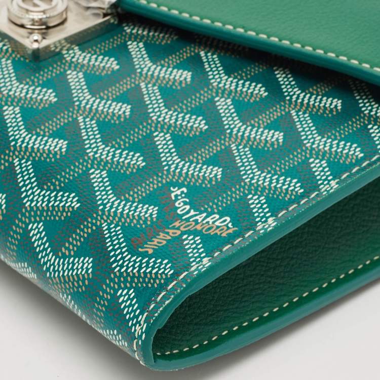 Pre Owned Goyard Green Goyardine Coated Canvas and Leather Chypre Wallet