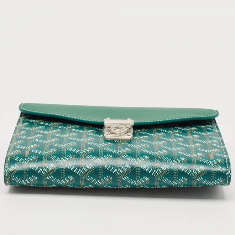 Pre Owned Goyard Green Goyardine Coated Canvas and Leather Chypre Wallet
