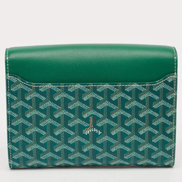 Pre Owned Goyard Green Goyardine Coated Canvas and Leather Chypre Wallet