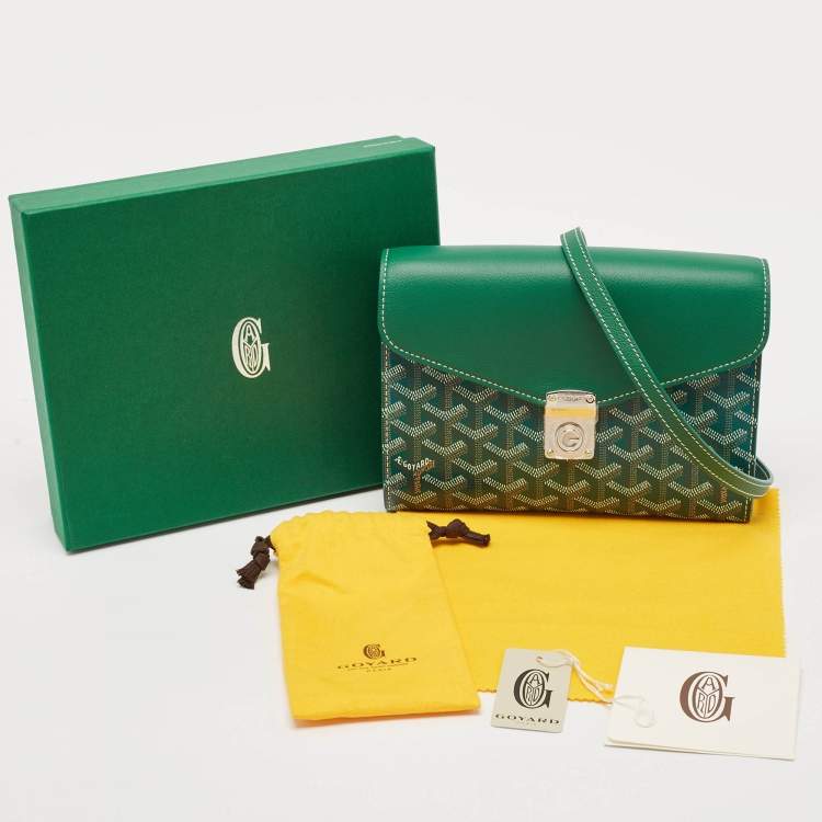 Pre Owned Goyard Green Goyardine Coated Canvas and Leather Chypre Wallet