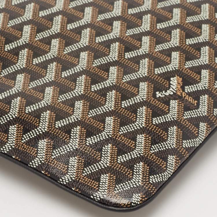Pre Owned Goyard Black Goyardine Coated Canvas and Leather Senat MGM Pouch