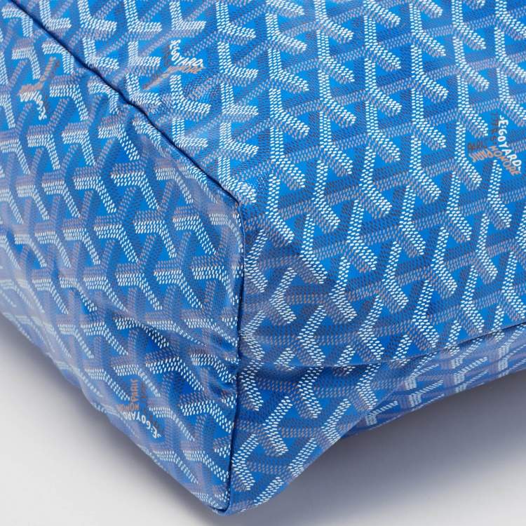 Pre Owned Goyard Blue Goyardine Coated Canvas and Leather Saint Louis PM Tote