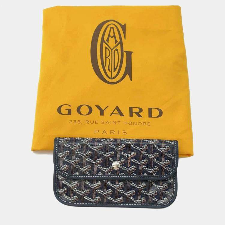 Pre Owned Goyard Navy Pvc Coated Canvas Leather Saint Louis PM Tote Bag