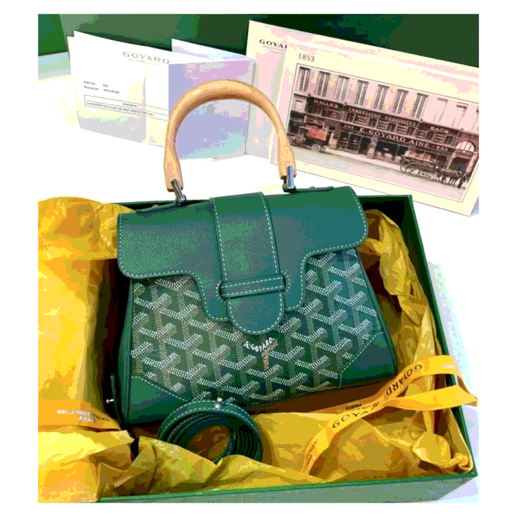 Pre Owned Goyard Green Goyardline Saigon Mini Bag