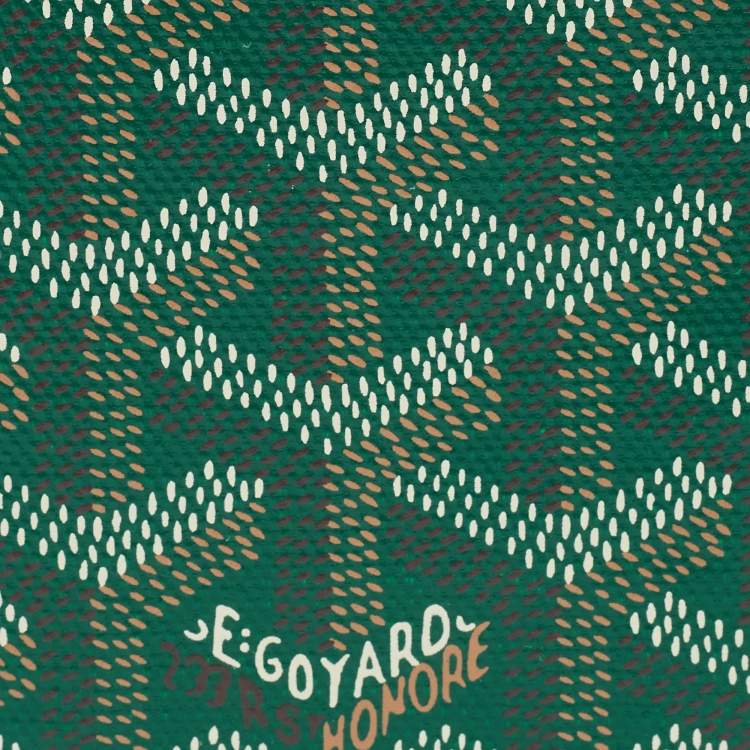 Pre Owned Goyard Green Goyardine Coated Canvas Saint Pierre Card Holder