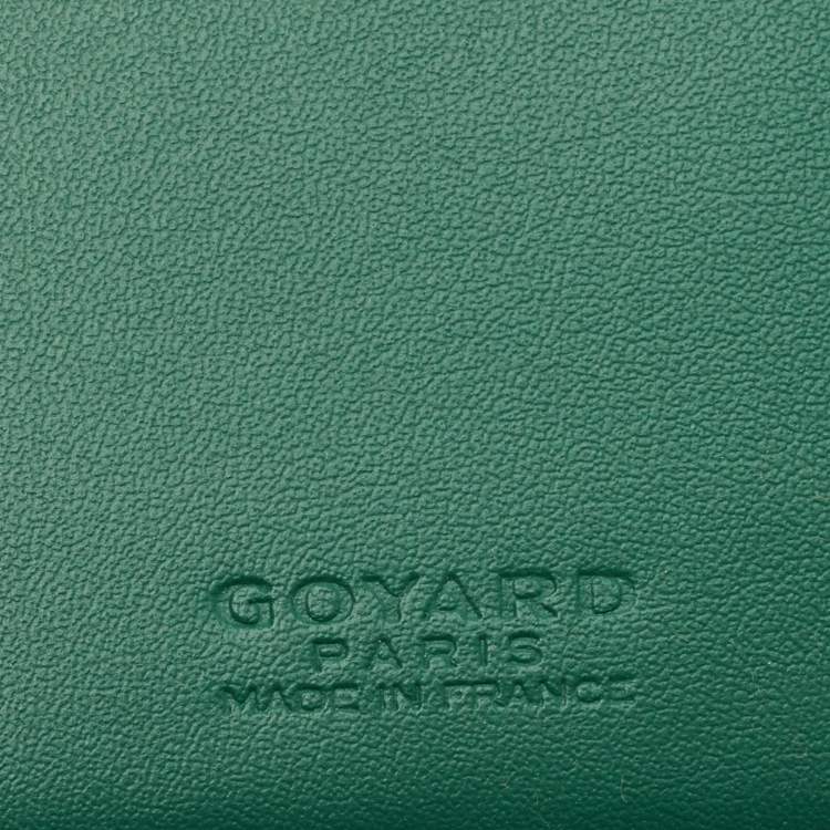 Pre Owned Goyard Green Goyardine Coated Canvas Saint Pierre Card Holder