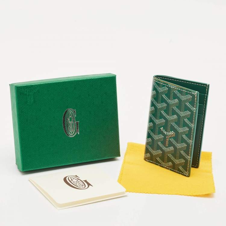 Pre Owned Goyard Green Goyardine Coated Canvas Saint Pierre Card Holder