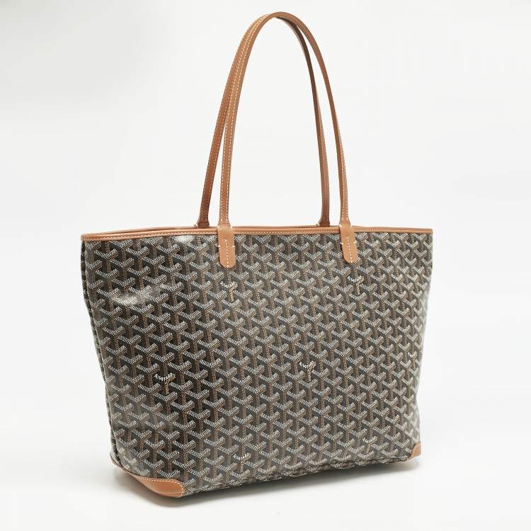 Pre Owned Goyard Brown Goyardine Coated Canvas and Leather Artois MM Tote
