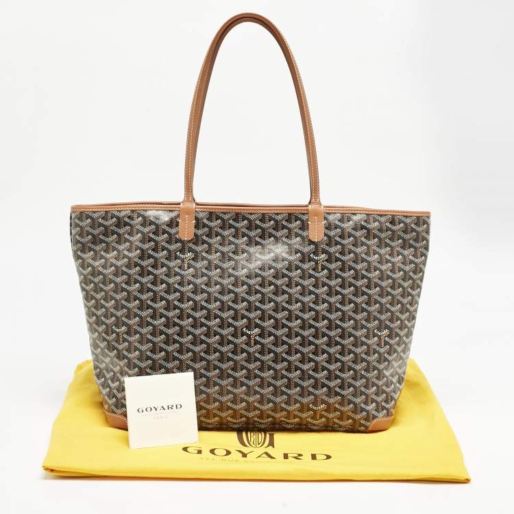 Pre Owned Goyard Brown Goyardine Coated Canvas and Leather Artois MM Tote