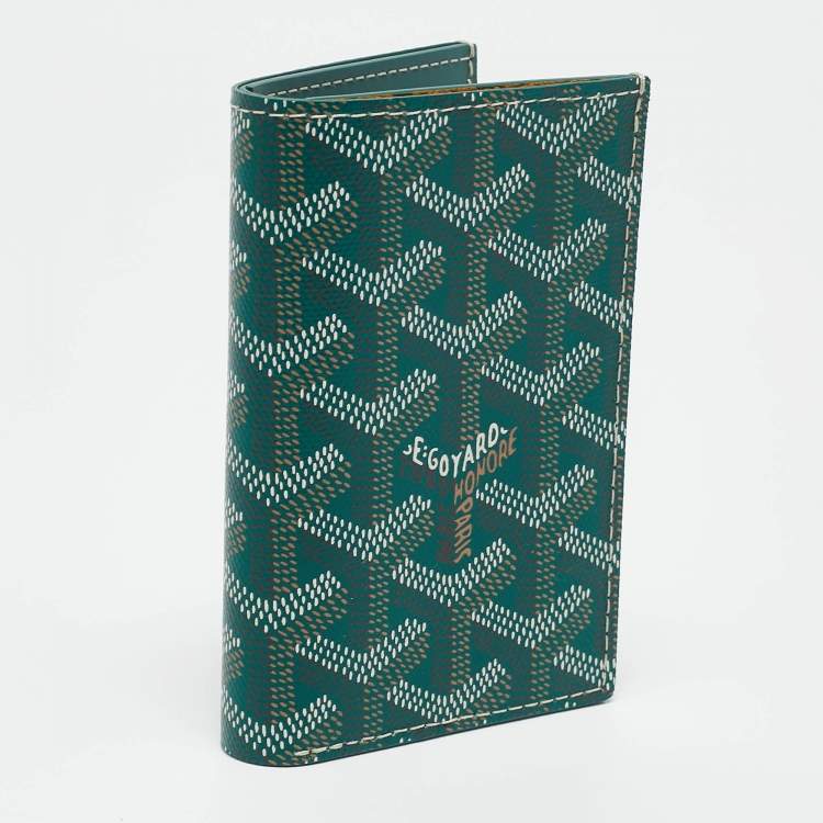 Pre Owned Goyard Green Goyardine Coated Canvas Saint Pierre Card Holder