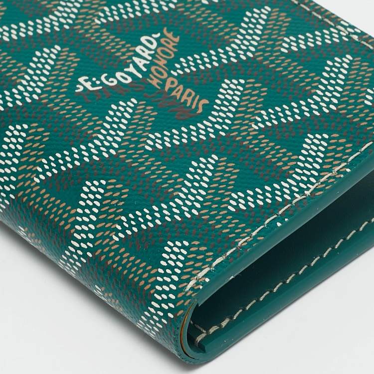 Pre Owned Goyard Green Goyardine Coated Canvas Saint Pierre Card Holder