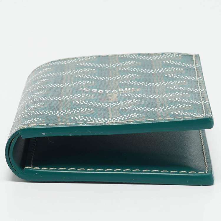 Pre Owned Goyard Green Goyardine Coated Canvas Saint Pierre Card Holder