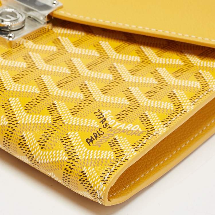 Pre Owned Goyard Yellow Goyardine Coated Canvas and Leather Chypre Wallet-Pouch 