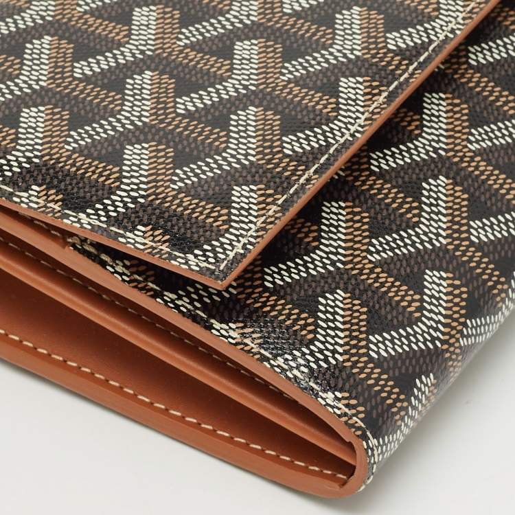 Pre Owned Goyard Brown Goyardine Coated Canvas Varenne Continental Wallet