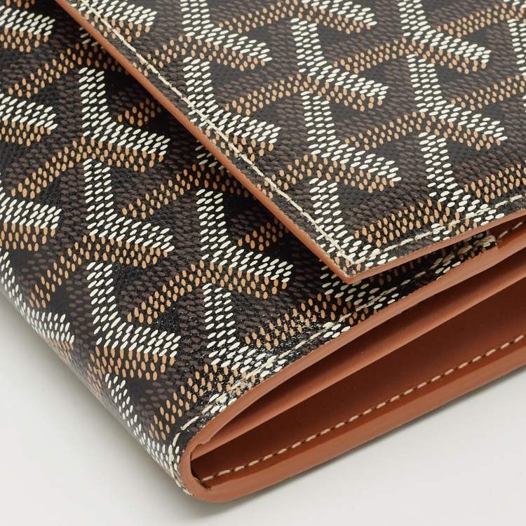 Pre Owned Goyard Brown Goyardine Coated Canvas Varenne Continental Wallet