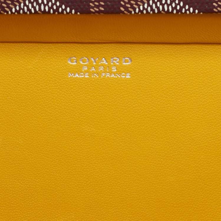 Pre Owned Goyard Burgundy Goyardine Coated Canvas and Leather Minaudière Trunk Bag