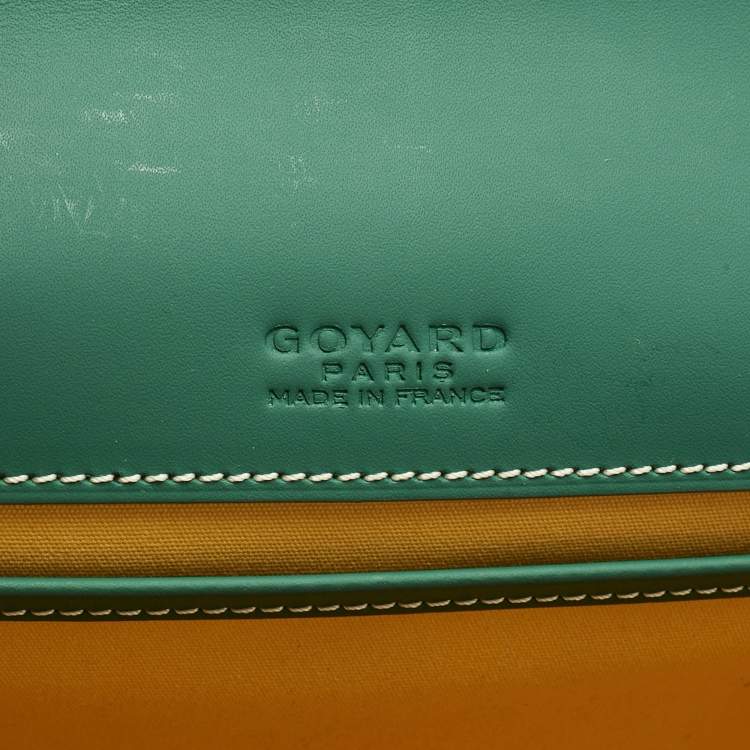 Pre Owned Goyard Green Goyardine Coated Canvas and Leather Belvedere II MM Bag
