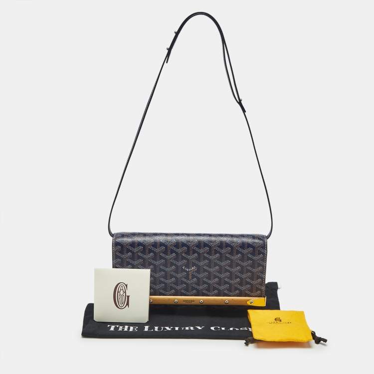 مملوكة مسبقًا Goyard Blue Goyardine Coated Canvas and Leather Monte Carlo PM Clutch