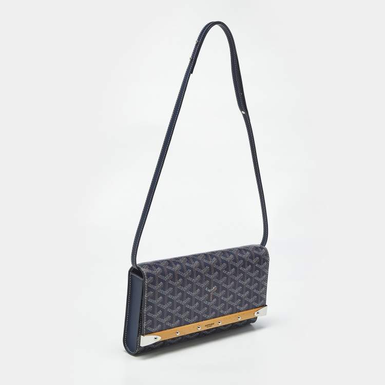 مملوكة مسبقًا Goyard Blue Goyardine Coated Canvas and Leather Monte Carlo PM Clutch