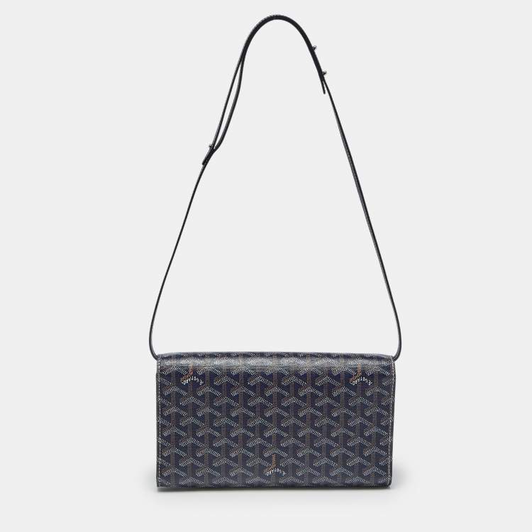 مملوكة مسبقًا Goyard Blue Goyardine Coated Canvas and Leather Monte Carlo PM Clutch