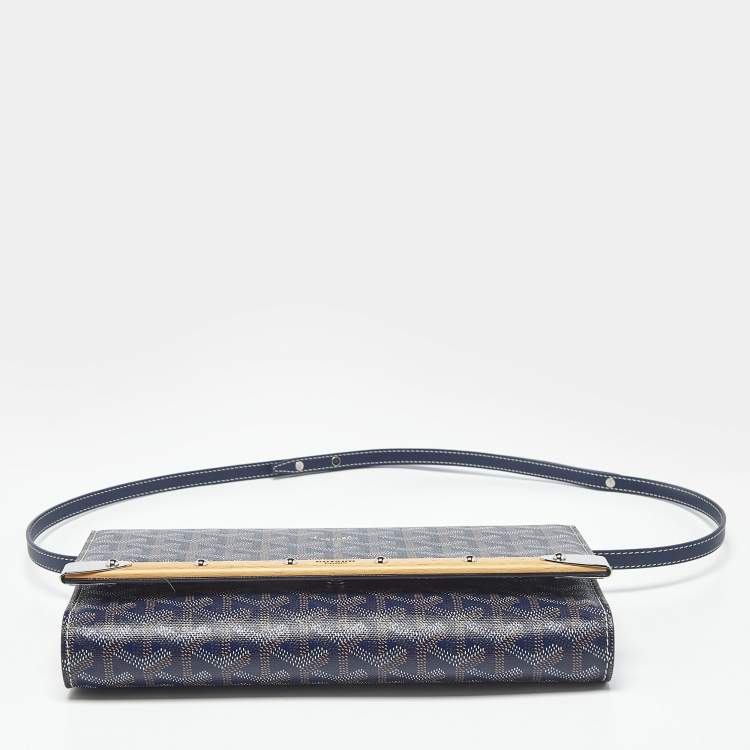 مملوكة مسبقًا Goyard Blue Goyardine Coated Canvas and Leather Monte Carlo PM Clutch