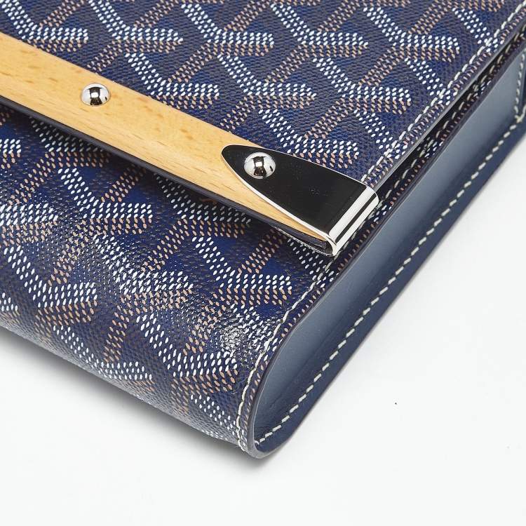 مملوكة مسبقًا Goyard Blue Goyardine Coated Canvas and Leather Monte Carlo PM Clutch