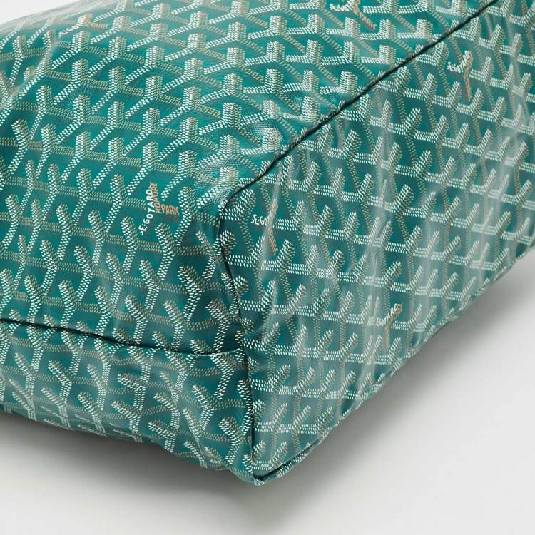 Pre Owned Goyard Green Goyardine Coated Canvas and Leather Saint Louis PM Tote