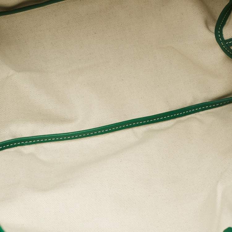 Pre Owned Goyard Green Goyardine Coated Canvas and Leather Saint Louis PM Tote