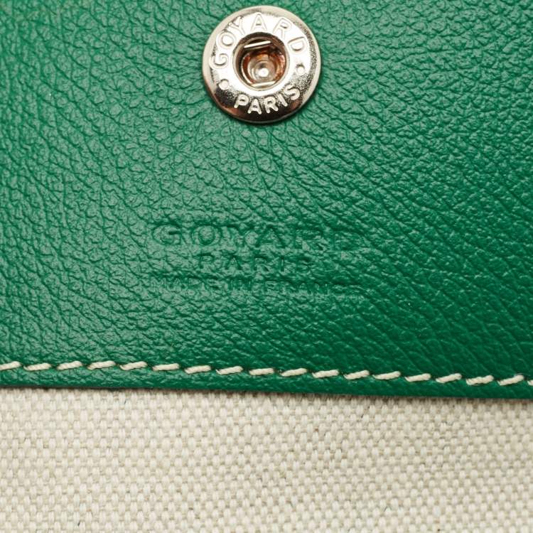 Pre Owned Goyard Green Goyardine Coated Canvas and Leather Saint Louis PM Tote