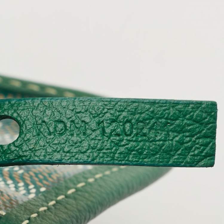 Pre Owned Goyard Green Goyardine Coated Canvas and Leather Saint Louis PM Tote