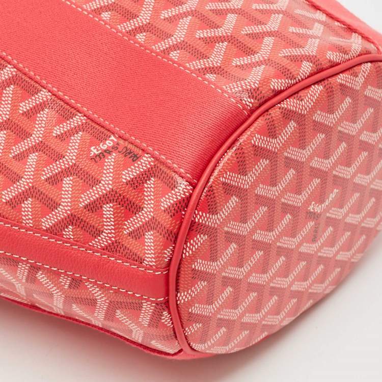 Pre Owned Goyard Fuchsia Goyardine Coated Canvas and Leather Belharra PM Tote