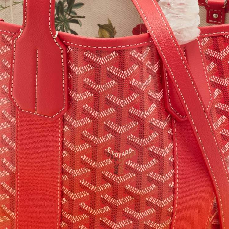 Pre Owned Goyard Fuchsia Goyardine Coated Canvas and Leather Belharra PM Tote
