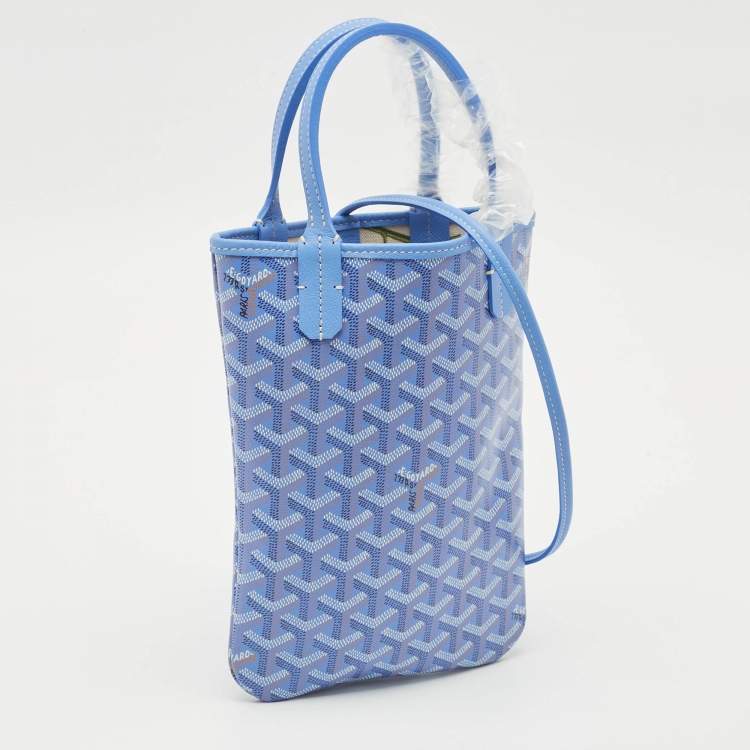 Pre Owned Goyard Iris Goyardine Coated Canvas and Leather Poitiers PM Tote