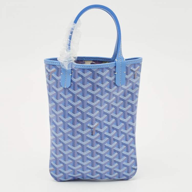 Pre Owned Goyard Iris Goyardine Coated Canvas and Leather Poitiers PM Tote
