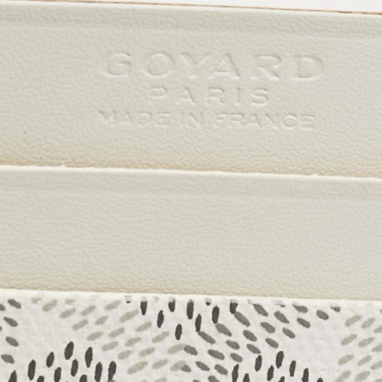 Pre Owned Goyard White Goyardine Coated Canvas and Leather Saint Sulpice Card Holder