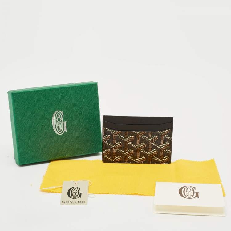 Pre Owned Goyard Black Goyardine Coated Canvas and Leather Saint Sulpice Card Holder