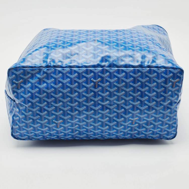 Pre Owned Goyard Blue Goyardine Coated Canvas and Leather Saint Louis GM Tote