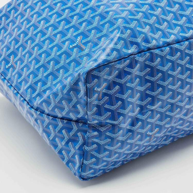 Pre Owned Goyard Blue Goyardine Coated Canvas and Leather Saint Louis GM Tote