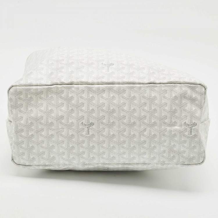 Pre Owned Goyard White Goyardine Coated Canvas and Leather Saint Louis PM Tote