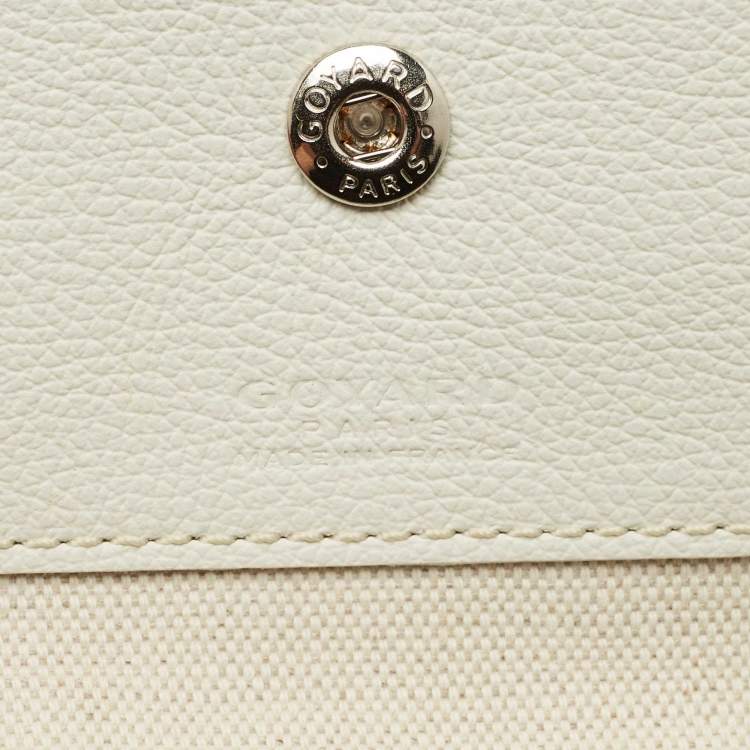 Pre Owned Goyard White Goyardine Coated Canvas and Leather Saint Louis PM Tote