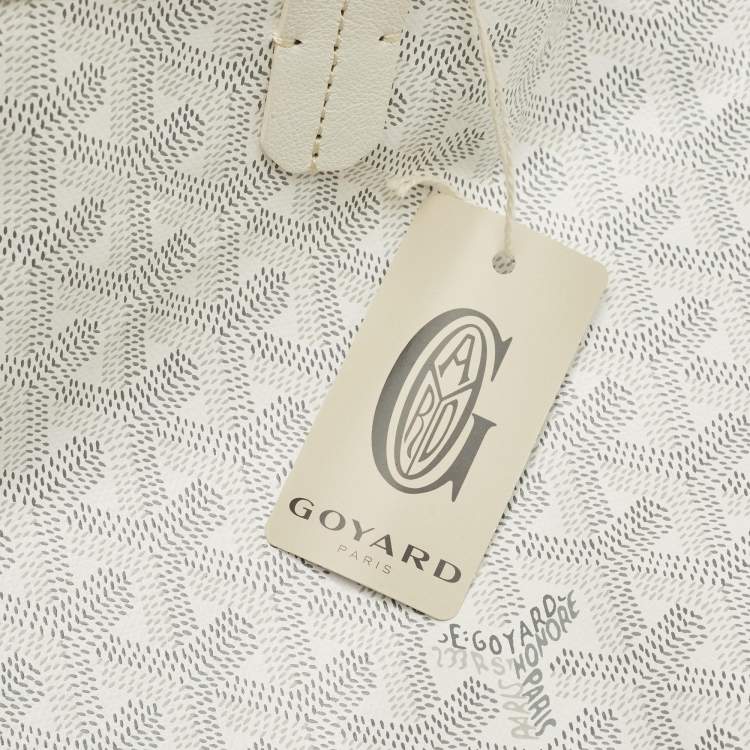Pre Owned Goyard White Goyardine Coated Canvas and Leather Saint Louis PM Tote