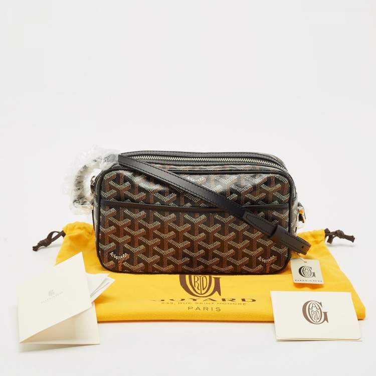 Pre Owned Goyard Black Goyardine Coated Canvas and Leather Cap Vert PM Crossbody Bag